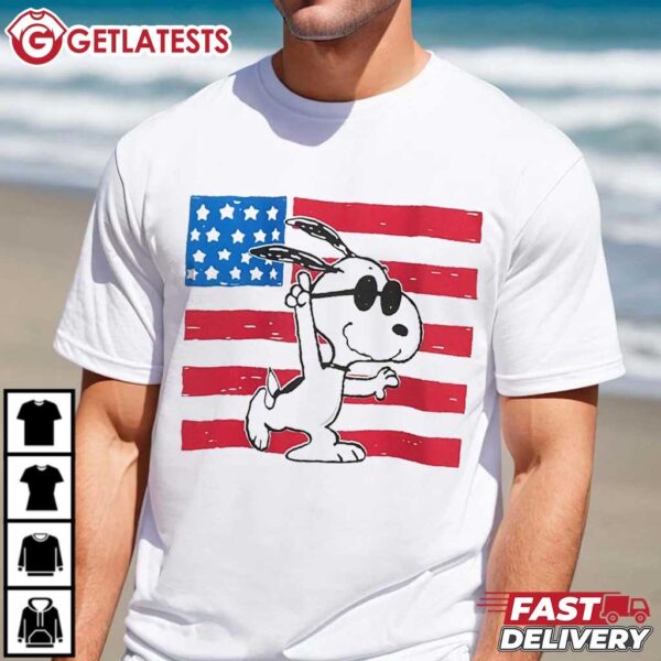 Peanuts Snoopy American Flag Vintage T Shirt (3)