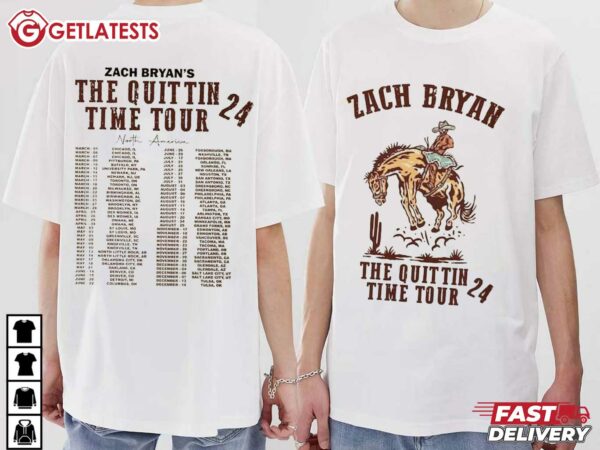 Zach Bryan The Quittin Time Tour 2024 Vintage T Shirt (2)