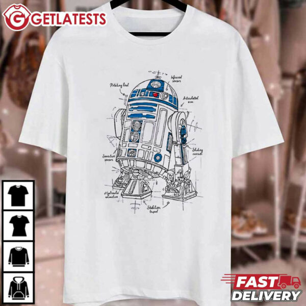 Star Wars R2 D2 Astromech Droid Schematic T Shirt (2)