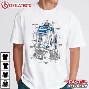 Star Wars R2 D2 Astromech Droid Schematic T Shirt (4)