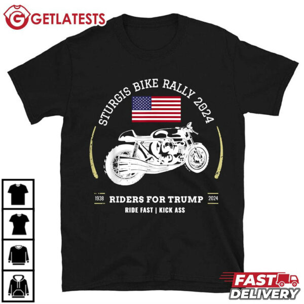 Sturgis South Dakota Bike Rally 2024 Trump Motorcycle Trike T Shirt (1)