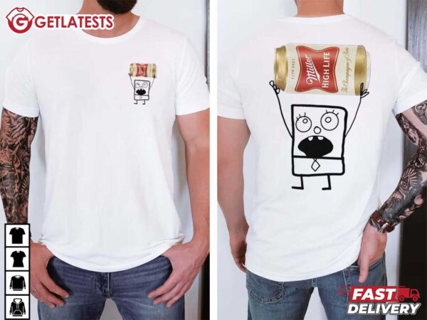 Miller High Life Doodlebob SpongeBob T Shirt (1)