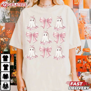 Halloween Cute Ghost Coquette Bow T Shirt (3)