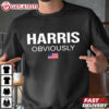 Harris Obviously For President 2024 Kamala American Flag T Shirt (1)