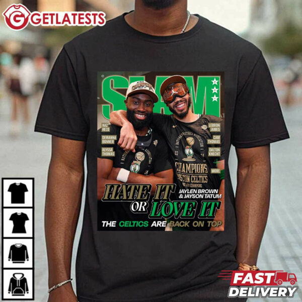 Jayson Tatum Jaylen Brown Boston Celtics NBA Slam T Shirt (2)