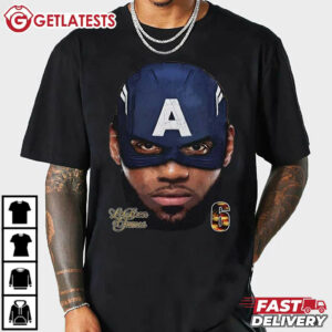 LeBron James Captain America Mask T Shirt (2)