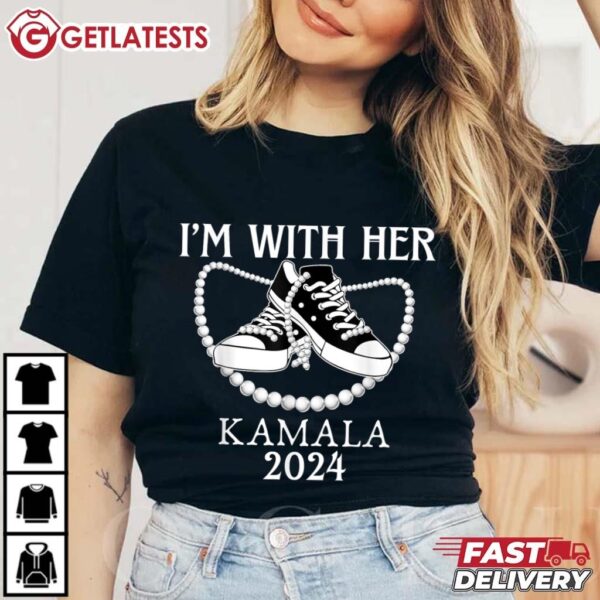 I'm With Her Kamala Chucks and Pearls Election 2024 T Shirt (1)