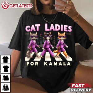 Cat Ladies For Kamala Harris 2024 T Shirt (1)