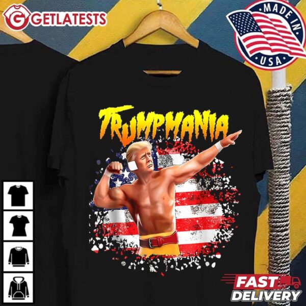 Donald Trump Hulk Hogan Trumpmania American Flag T Shirt (2)