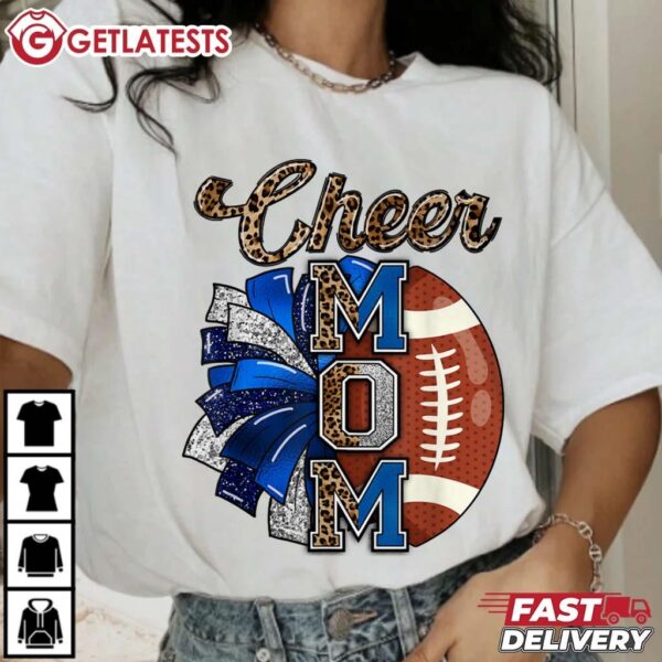 Cheer Mom Pom Pom Football T Shirt (1)