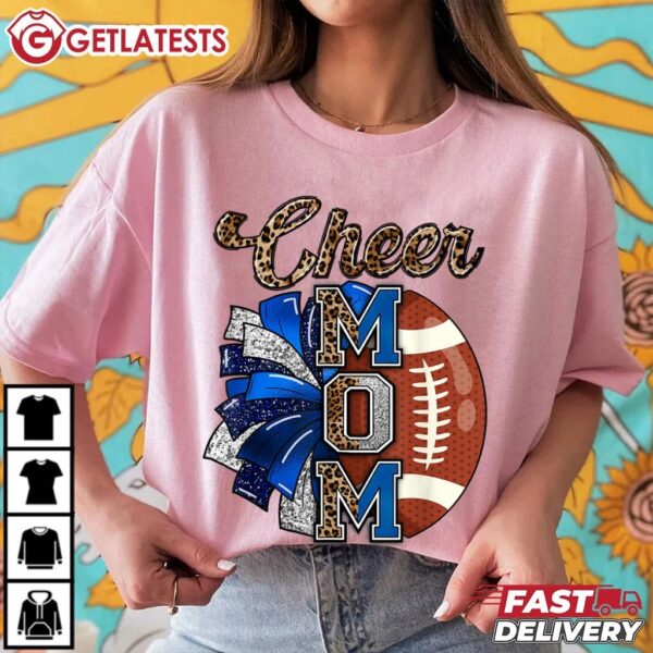 Cheer Mom Pom Pom Football T Shirt (2)