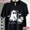 Ghost Walking Dog Halloween T Shirt (2)