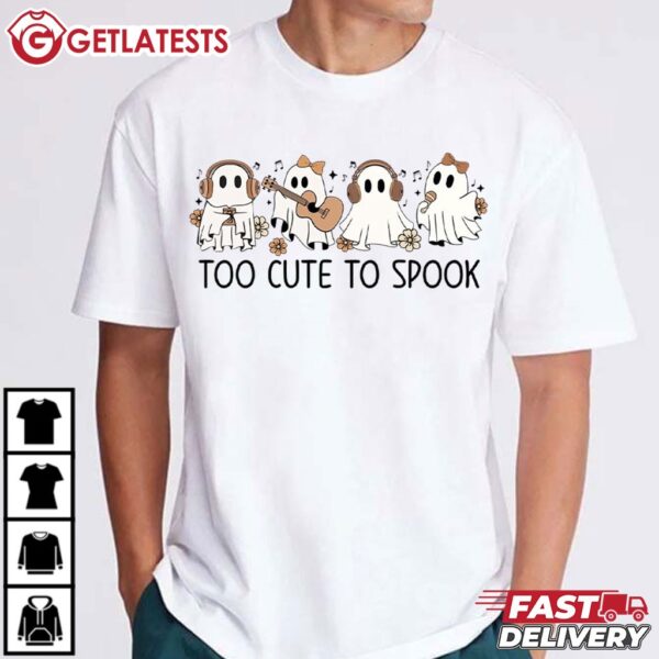 Too Cute To Spook Cute Ghost Halloween T Shirt (4)