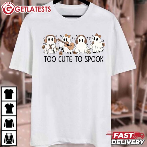 Too Cute To Spook Cute Ghost Halloween T Shirt (2)