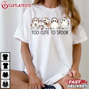 Too Cute To Spook Cute Ghost Halloween T Shirt (3)