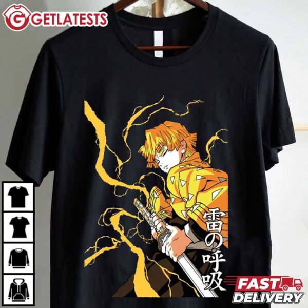 Agatsuma Zenitsu Demon Slayer Anime T Shirt (1)