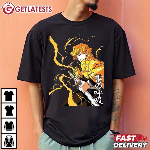 Agatsuma Zenitsu Demon Slayer Anime T Shirt (2)