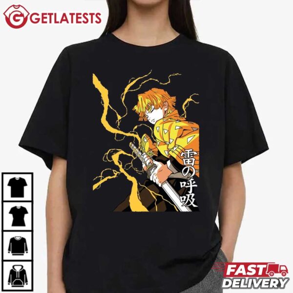 Agatsuma Zenitsu Demon Slayer Anime T Shirt (3)