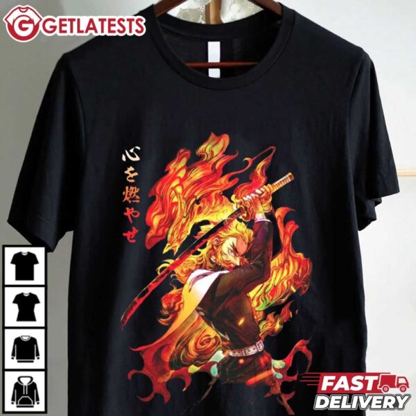 Rengoku Kyojuro Flame Hashira Demon Slayer Anime T Shirt (2)