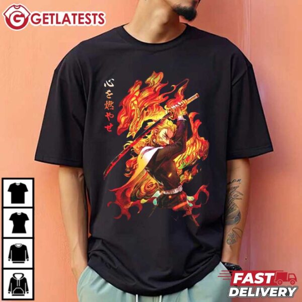 Rengoku Kyojuro Flame Hashira Demon Slayer Anime T Shirt (3)