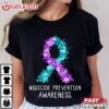 Suicide Prevention Awareness Teal Purple Ribbon T Shirt (1)