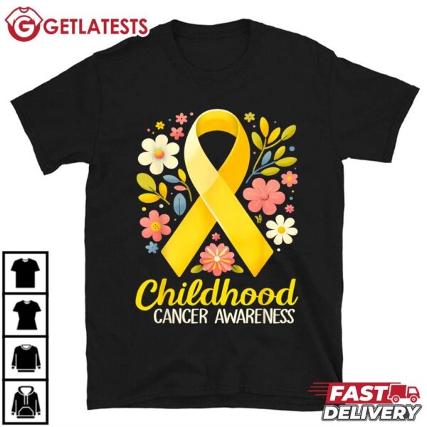 Childhood Cancer Awareness Gold Ribbon T Shirt (2)