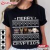 Merry Cryptids Bigfoot Mothman Wendigo Merry Chrismas T Shirt (1)