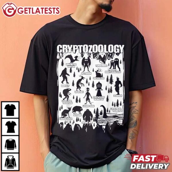 Cryptozoology Cryptids Bigfoot Mothman Dogman Other Monsters T Shirt (3)