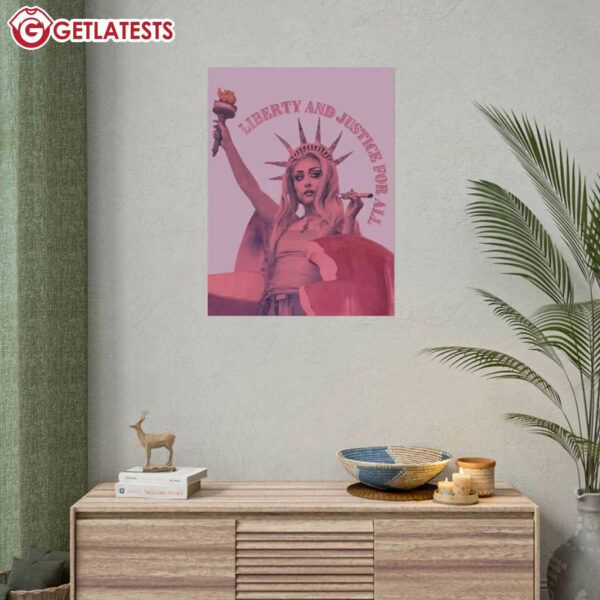 Chappell Roan Liberty And Justice For All Statue of Freedom Pink Poste (1)