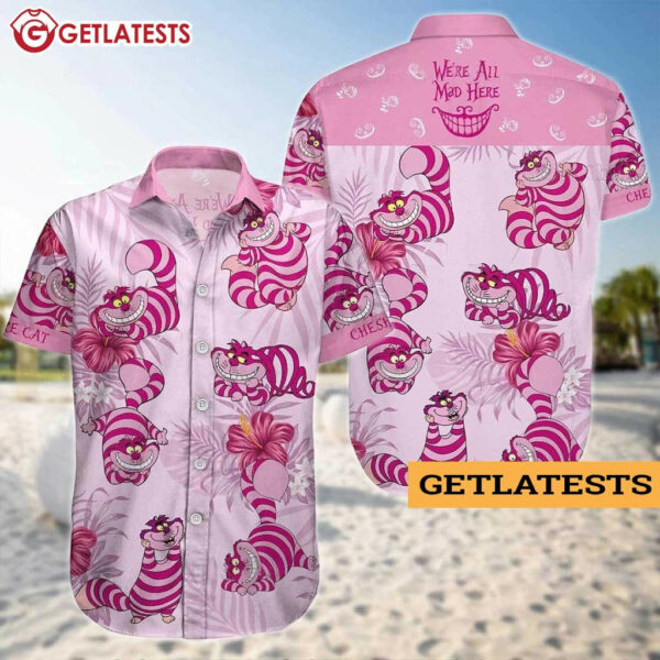 Cheshire Cat Pink Summer Hawaiian Shirt And Shorts (2)