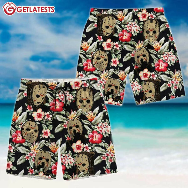 Jason Voorhees Horror Movie Halloween Hawaiian Shirt And Shorts (1)