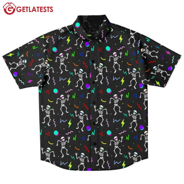 Raving Skeletons Novelty Halloween Hawaiian Shirt (2)