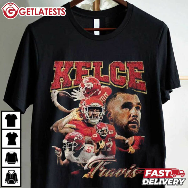 Travis Kelce American Football NFL Retro Graphic Shirt (3)