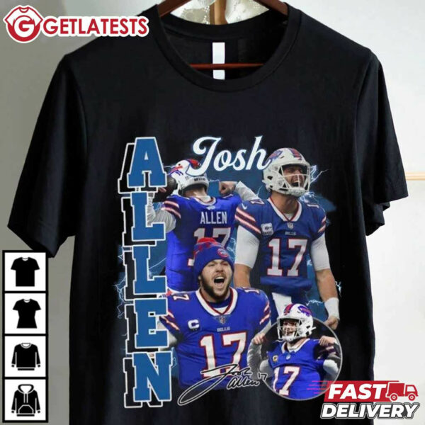 Josh Allen Buffalo Bills NFL Retro Graphic T Shirt (2)