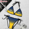 Corona Extra Yellow And Blue Halftone Swimsuit Beach Bikini Set