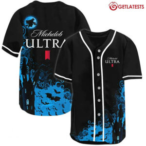 Michelob ULTRA Black Bat Witch Halloween Baseball Jersey