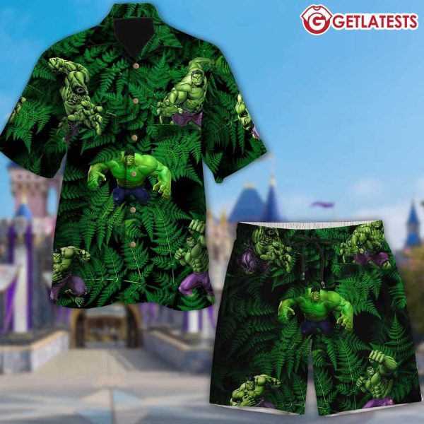 Hulk The Forest Green Tropical Summer Hawaiian Shirt And Shorts (2)