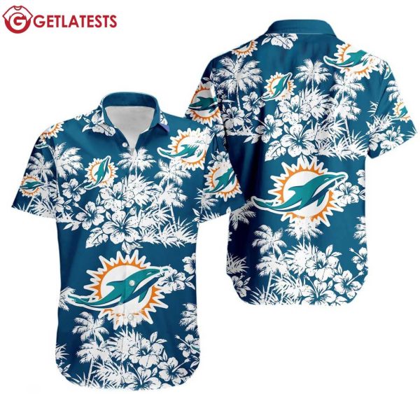 Miami Dolphins Tropical Floral Summer Hawaiian Shirt