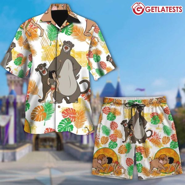 Mowgli And Baloo The Jungle Book Cartoon Hawaiian Shirt And Shorts (2)