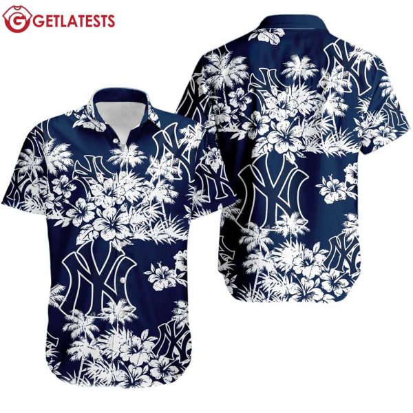 New York Yankees Tropical Floral Summer Hawaiian Shirt