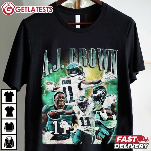 A J Brown Philadelphia Eagles American Football NFL Graphic T Shirt (2)