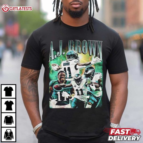 A J Brown Philadelphia Eagles American Football NFL Graphic T Shirt (3)