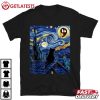 Van Gogh Starry Night Black Cat Comma La Kamala Harris T Shirt (2)