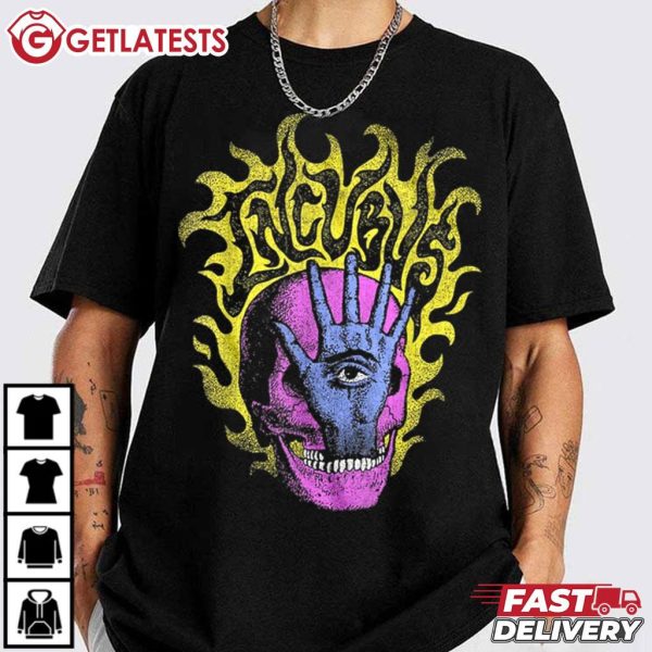 Incubus Flaming Skull Hand Men's Eye T Shirt (3)