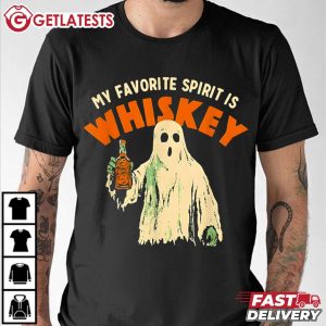 My Favorite Spirit Is Whiskey Ghost Halloween T Shirt (3)