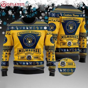 Milwaukee Brewers MLB Custom Name Ugly Sweater