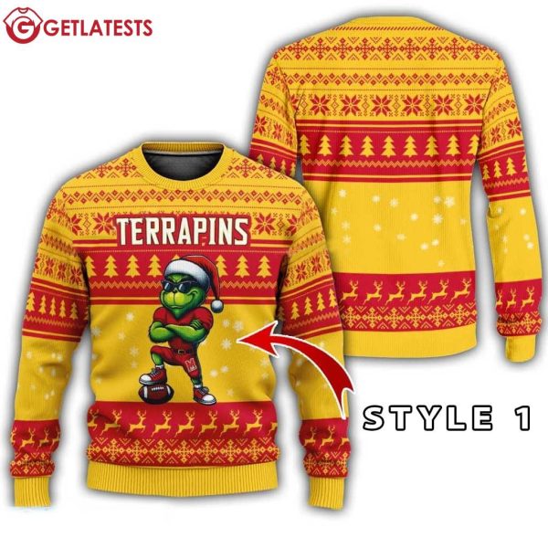 Maryland Terrapins Grinch Custom Style Ugly Sweater (3)