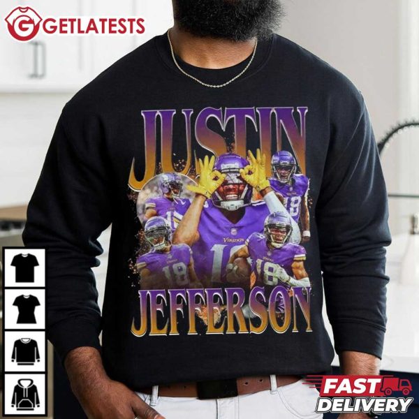 Justin Jefferson Minnesota Vikings NFL Retro Graphic T Shirt (3)