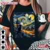 Starry Night Black Cat Witch Halloween T Shirt (1)