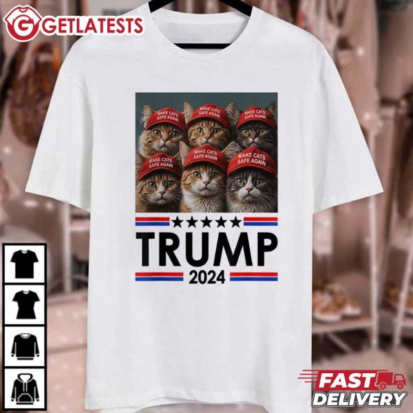 Donald Trump Make Cats Safe Again Red Hat 2024 Debate T Shirt (3)